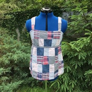 *NWOT* Madras Plaid Tank Top with Side Zipper